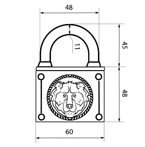 Авангард Замок навесной ВС2М-60 МЕДВЕДЬ (медь) d11,5 мм #223846